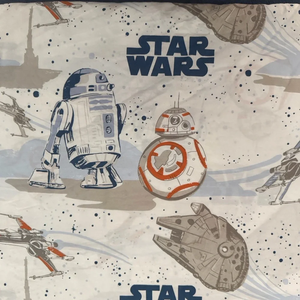 Pottery Barn Kids Star Wars Twin Size Duvet Cover Droid Millennium Falcon CP3O